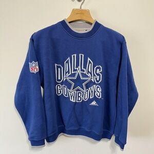 Vintage Dallas Cowboys Sweatshirt Mens L Blue NFL Football Apex Embroidered 90s